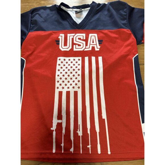 Greater Half USA AMENDMENT Shirt Jersey Size Medium Patriotic Lightweight‎ - Picture 6 of 13